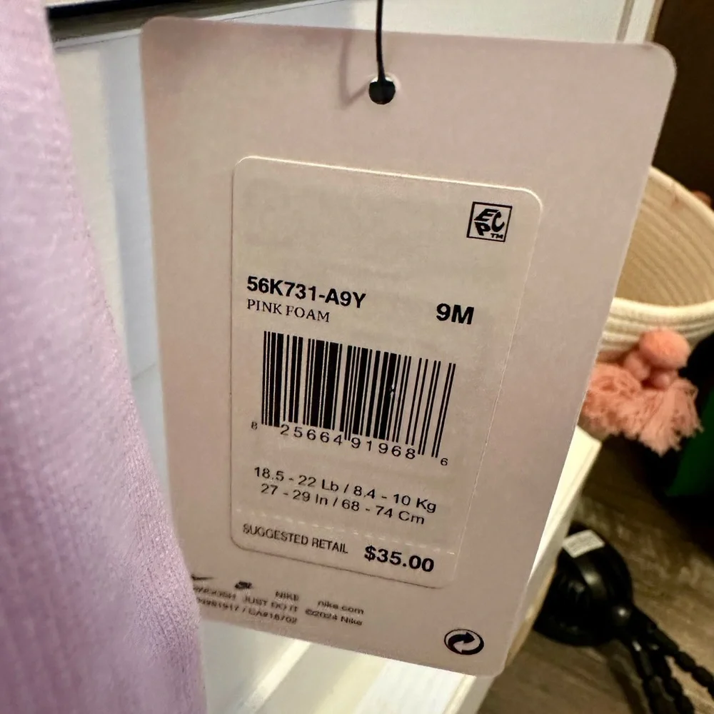 Nike - Baby Essentials - Pink Foam Hooded Coverall - BNWT!